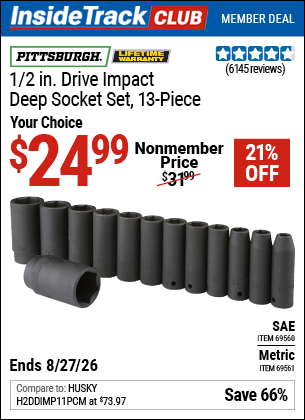 Harbor Freight Coupons, HF Coupons, 20% off - 13 Piece, 1/2