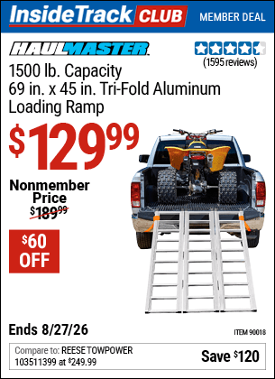 Harbor Freight Coupons, HF Coupons, 20% off - Super-wide Tri-fold Aluminum Loading Ramp