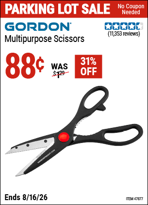 Harbor Freight Coupons, HF Coupons, 20% off - Multipurpose Scissors