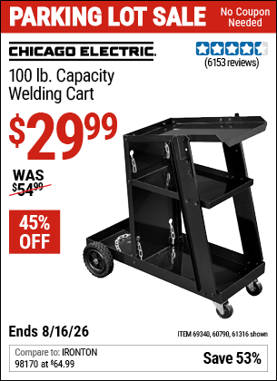 Harbor Freight Coupons, HF Coupons, 20% off - Mig-flux Welding Cart