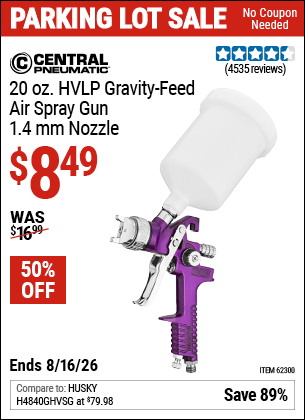 Harbor Freight Coupons, HF Coupons, 20% off - 20 Oz. Gravity Feed Spray Gun