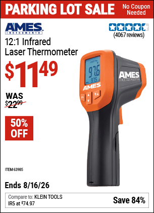 Harbor Freight Coupons, HF Coupons, 20% off - 12:1 Infrared Laser Thermometer
