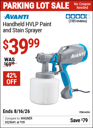 Harbor Freight Coupons, HF Coupons, 20% off - Avanti Hvlp Hand Held Paint Sprayer