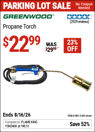 Harbor Freight Coupons, HF Coupons, 20% off - Propane Torch