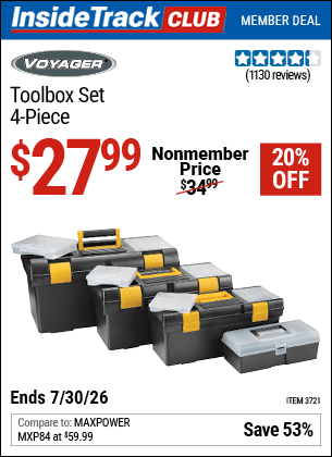 Harbor Freight Coupons, HF Coupons, 20% off - VOYAGER Toolbox Set 