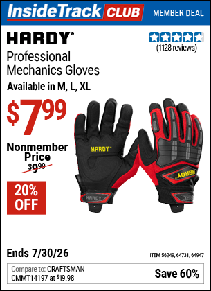 Harbor Freight Coupons, HF Coupons, 20% off - Hardy Professional Mechanic's Gloves