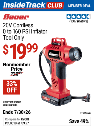 Harbor Freight Coupons, HF Coupons, 20% off - 20v Lithium-Ion Power Inflator