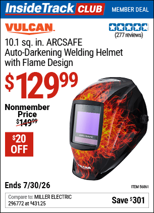 Harbor Freight Coupons, HF Coupons, 20% off - ARCSAFE Auto Darkening Welding Helmet with Flame Design