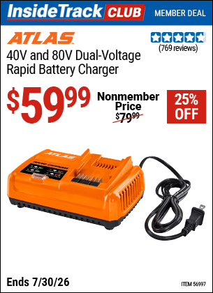 Harbor Freight Coupons, HF Coupons, 20% off - 40v and 80v Dual Voltage Rapid Battery Charger