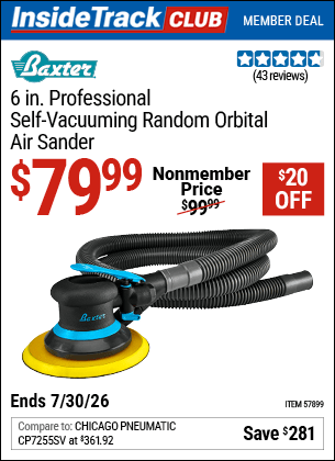 Harbor Freight Coupons, HF Coupons, 20% off - 6 in. Professional Self-Vacuuming Random Orbital Sander