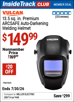 Harbor Freight Coupons, HF Coupons, 20% off - VULCAN Premium ARCSAFE Auto-Darkening Welding Helmet for $149.99