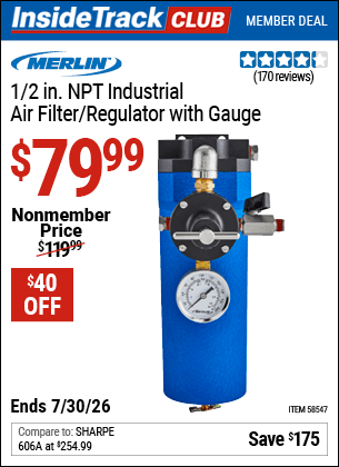 Harbor Freight Coupons, HF Coupons, 20% off - MERLIN Industrial Air Filter Regulator 