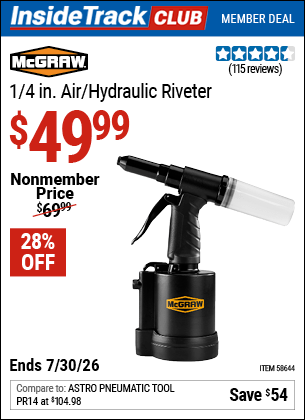 Harbor Freight Coupons, HF Coupons, 20% off - MCGRAW Air Hydraulic Riveter 
