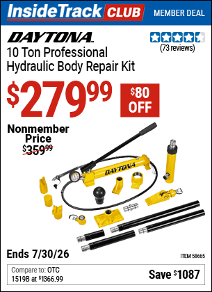 Harbor Freight Coupons, HF Coupons, 20% off - DAYTONA 10 ton Professional Hydraulic Body Repair Kit for $279.99