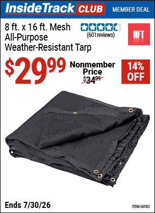 Harbor Freight Coupons, HF Coupons, 20% off - 8 Ft. X 16 Ft. Mesh All Purpose Weather Resistant Tarp