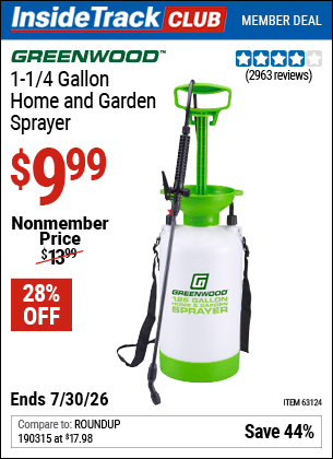 Harbor Freight Coupons, HF Coupons, 20% off - 1-1/4 Gallon Home And Garden Spayer