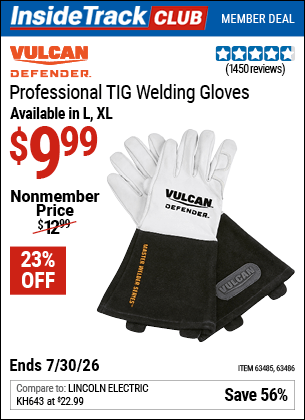 Harbor Freight Coupons, HF Coupons, 20% off - Vulcan Professional Tig Welding Gloves