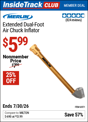 Harbor Freight Coupons, HF Coupons, 20% off - Extended Dual Foot Air Chuck Inflator