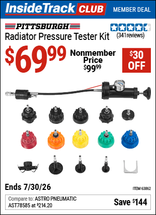 Harbor Freight Coupons, HF Coupons, 20% off - Radiator Pressure Tester Kit
