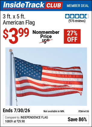 Harbor Freight Coupons, HF Coupons, 20% off - 3 Ft. X 5 Ft. American Flag