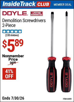 Harbor Freight Coupons, HF Coupons, 20% off - Demolition Screwdrivers, 2 Pc.