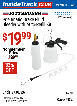 Harbor Freight Coupons, HF Coupons, 20% off - Pneumatic Brake Fluid Bleeder