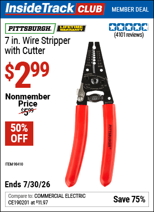 Harbor Freight Coupons, HF Coupons, 20% off - PITTSBURGH 7 in. Wire Stripper with Cutter for $2.99