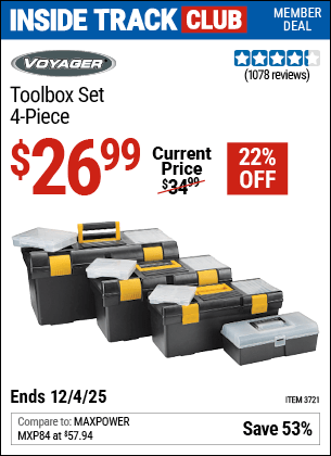 Harbor Freight Coupons, HF Coupons, 20% off - VOYAGER Toolbox Set 