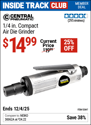 Harbor Freight Coupons, HF Coupons, 20% off - Pneumatic 1/4 in. Compact Die Grinder