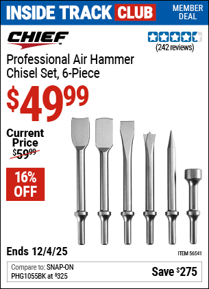 Harbor Freight Coupons, HF Coupons, 20% off - Professional 6 Pc. Air Hammer Chisel Set