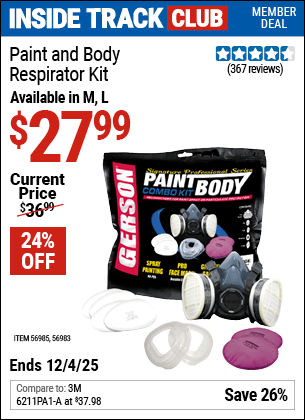 Harbor Freight Coupons, HF Coupons, 20% off - Paint & Body Respirator Kit, Large