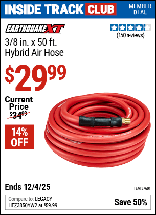 Harbor Freight Coupons, HF Coupons, 20% off - 3/8 in. x 50 ft. Hybrid Air Hose