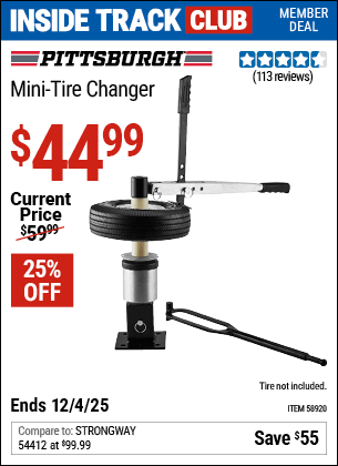 Harbor Freight Coupons, HF Coupons, 20% off - PITTSBURGH Mini-Tire Changer for $44.99