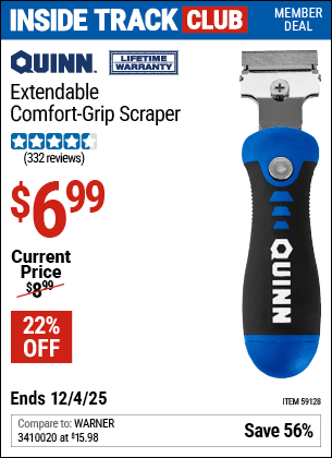 Harbor Freight Coupons, HF Coupons, 20% off - QUINN Comfort Grip Scraper 