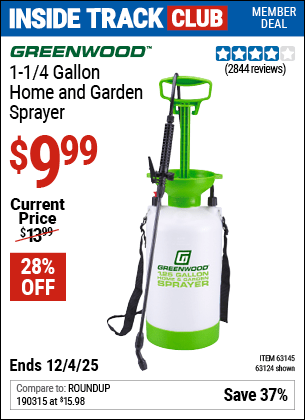 Harbor Freight Coupons, HF Coupons, 20% off - 1-1/4 Gallon Home And Garden Spayer