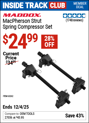 Harbor Freight Coupons, HF Coupons, 20% off - Macpherson Strut Spring Compressor Set