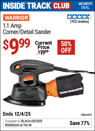 Harbor Freight Coupons, HF Coupons, 20% off - Warrior Palm Detail Sander