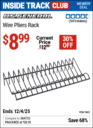 Harbor Freight Coupons, HF Coupons, 20% off - Wire Pliers Rack