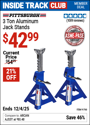 Harbor Freight Coupons, HF Coupons, 20% off - 3 Ton Aluminum Jack Stands