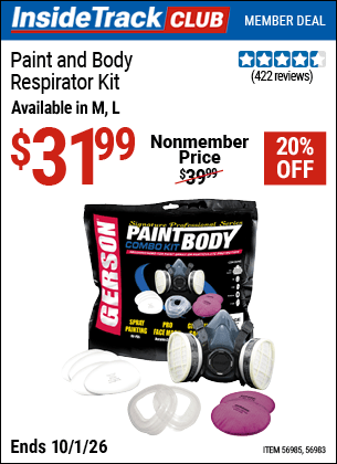 Harbor Freight Coupons, HF Coupons, 20% off - Paint & Body Respirator Kit, Large