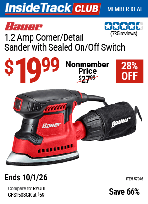 Harbor Freight Coupons, HF Coupons, 20% off - 1.2 Amp Detail Corner Sander