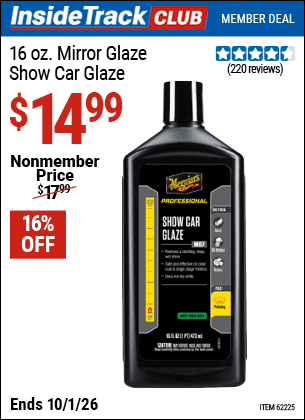 Harbor Freight Coupons, HF Coupons, 20% off - Mirror Glaze Show Car Glaze, 16 oz.