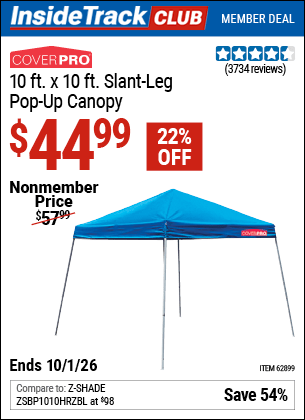 Harbor Freight Coupons, HF Coupons, 20% off - Coverpro 10 Ft. X 10 Ft. Popup Canopy