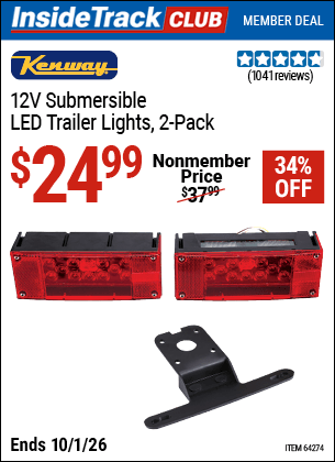 Harbor Freight Coupons, HF Coupons, 20% off - 2 Piece Submersible Trailer Lights