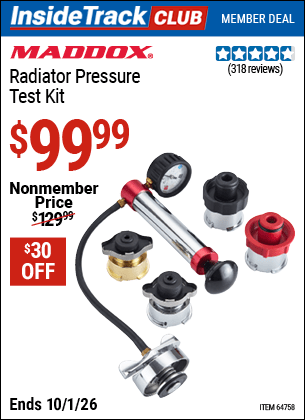 Harbor Freight Coupons, HF Coupons, 20% off - Maddox Radiator Pressure Test Kit