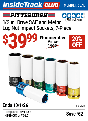 Harbor Freight Coupons, HF Coupons, 20% off - 7 Piece, 1/2