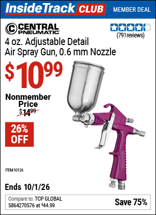 Harbor Freight Coupons, HF Coupons, 20% off - 4 Oz. Adjustable Detail Spray Gun