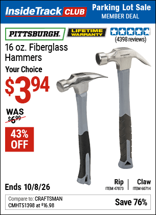 Harbor Freight Coupons, HF Coupons, 20% off - 16 Oz. Fiberglass Handle Hammers