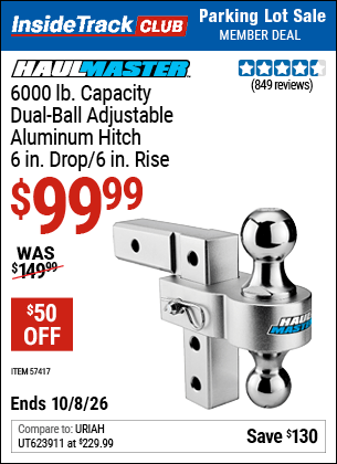 Harbor Freight Coupons, HF Coupons, 20% off - HAUL-MASTER 2-Ball Adjustable Aluminum Hitch for $109.99
