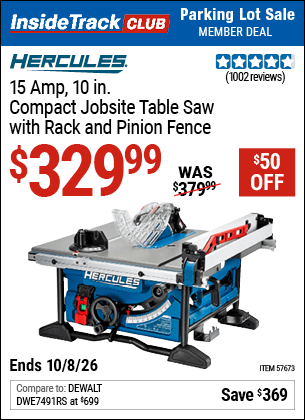 Harbor Freight Coupons, HF Coupons, 20% off - HERCULES 10 in. for $349.99